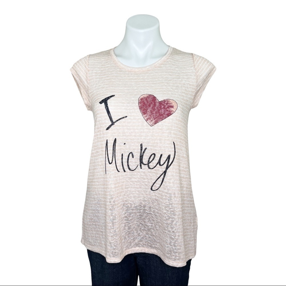 Disney a Collection by LC Lauren Conrad I ❤ Mickey Sheer Top Shirt XS